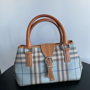 Burberry light blue nova check handbag